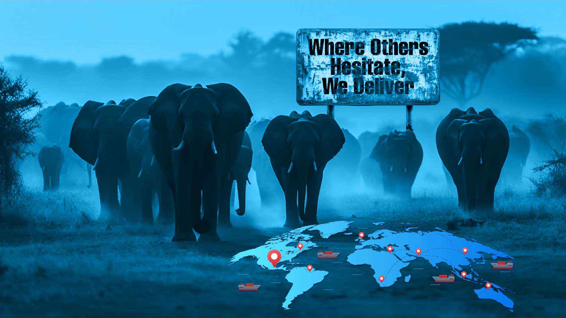 World map showing Astrid Shipping's global coverage